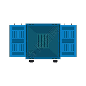 集装箱仓储集装箱卡车图标矢量图设计插画
