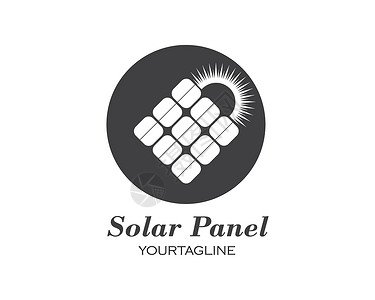 太阳能电池板标志矢量 ico发电机等距商业车站全球太阳房子标识面板技术背景图片
