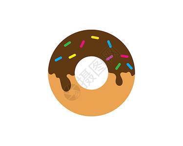 巧克力淋面甜甜圈矢量 图标 徽标它制作图案奶油菠萝咖啡店菜单插图面包薄荷小吃卡通片蓝色插画