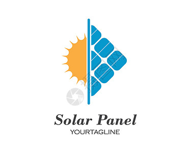 太阳能电池板标志矢量 ico插图技术生态绿色阳光商业蓝色车站太阳细胞背景图片