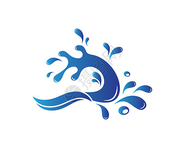 蓝色水漩涡水飞溅标志图标插图设计活力液体白色气泡波纹卡片横幅运动环境墙纸插画