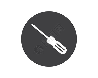 飞利浦螺丝刀标志图标矢量设计工人金属扳手白色服务维修技术作坊工程工具插画