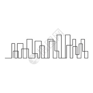 住宅建筑概念的连续线条图标志符号建筑矢量插图简单城市品牌市场房地产艺术创造力经纪人公寓商业草图背景图片