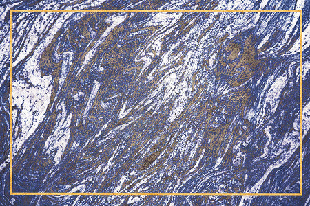 深蓝色大理石深蓝色矿物金边框和白色花岗岩大理石豪华室内纹理背景