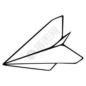 纸飞机手绘矢量在白色背景上 儿时观念设计图片