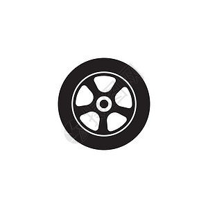 汽车车轮矢量图标设计车辆标识插图白色轮缘圆形驾驶黑色橡皮运输背景图片