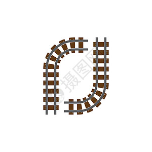 木制轨道火车轨道矢量图标设计模板金属铁路栏杆机车波浪状过境货运插图收藏曲线插画