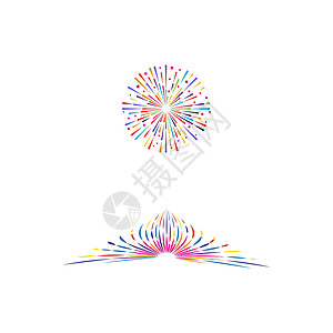 烟花标志模板矢量符号庆典艺术派对节日乐趣生日周年焰火绘画纪念日背景图片