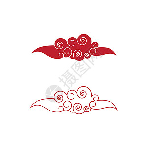 亚洲图案中国云徽标矢量它制作图案漩涡织物海浪风格艺术波浪状曲线卷曲文化装饰设计图片