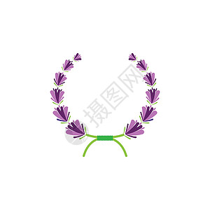 薰衣草 Logo 模板矢量符号紫色植物疗法草本草本植物叶子花束芳香白色香气背景图片