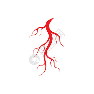 红色眼球人体静脉和动脉插图设计标识医疗药品眼睛宏观生物学解剖学曲线眼球红色插画