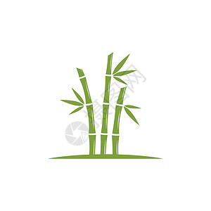 带有绿叶矢量图标模板的竹标志标识艺术草本温泉木头植物绿色竹子圆圈热带背景图片