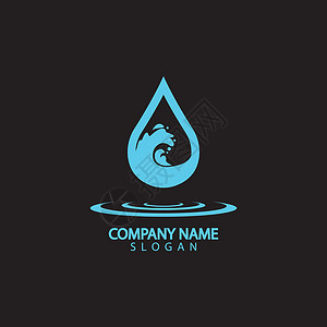 水公司水滴标志模板 vecto活力房子蓝色刷子财产技术营销叶子商业标识设计图片