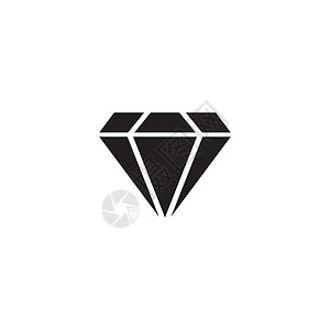 钻石标志模板矢量符号礼物宝石插图商业黑色水晶奢华背景图片