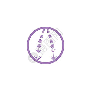 薰衣草 Logo 模板矢量符号花园植物疗法芳香草本植物紫色叶子草本花束香气背景图片