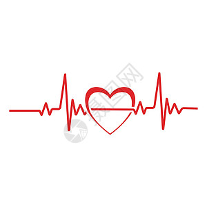 心脏脉搏标志模板矢量符号生活心脏病学诊断测试曲线海浪有氧运动医院心电图医疗背景图片