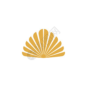 贝壳标志外壳标志模板矢量符号插图贝类扇贝海滩贝壳黑色珍珠白色标识情调插画