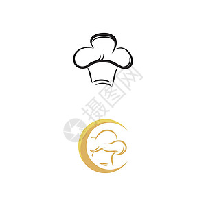 厨师标志模板矢量符号工作烹饪咖啡店餐厅标识标签食物午餐胡子炊具背景图片