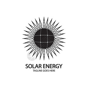 白色背景上孤立的太阳能电池板和太阳图标阳光环境资源电气绿色生态房子控制板力量商业背景图片