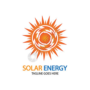 太阳太阳能标志设计模板 太阳能技术标志设计阳光创新回收公司力量生态玻璃插图网络活力背景图片