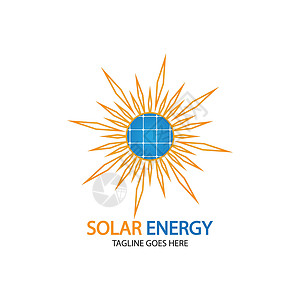 太阳太阳能标志设计模板 太阳能技术标志设计玻璃商业网络阳光创新力量生态标识叶子插图背景图片