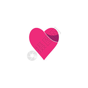 爱 Logo 模板矢量符号卡片婚姻艺术环形插图标识红色婚礼医疗白色背景图片