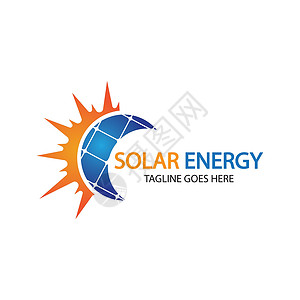太阳太阳能标志设计模板 太阳能技术标志设计插图回收叶子商业创新标识生态圆圈公司玻璃背景图片