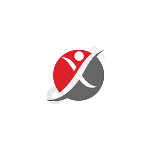Logo 模板矢量符号白色标识红色优胜者飞行标志运动数字运动员草图背景图片