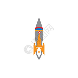 火箭标志模板矢量符号商业技术星系轨道标识插图创造力蓝色发射飞船背景图片