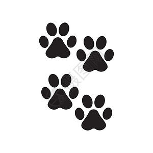 狗爪子矢量足迹 ico打印脚印动物小狗宠物卡通片踪迹白色痕迹插图背景图片
