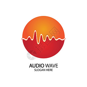 抽象声波音乐标志概念声波音频技术抽象形状标识收音机横幅身份商业品牌立体声打碟机网络海浪插画