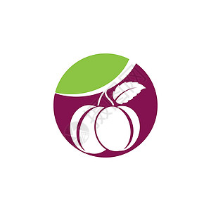 梅花图标梅花标志矢量图标设计标识艺术饮食植物叶子食物紫色李子水果插图插画