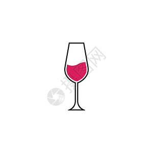 手拿红酒杯酒杯图标矢量图酒厂白色杯子标识玻璃菜单插图瓶子饮料庆典插画