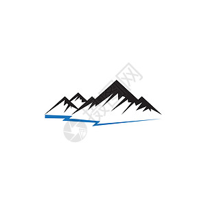 书香之道字体山标志业务模板 Vecto旅行旅游爬坡网络冒险标签插图字体蓝色岩石插画
