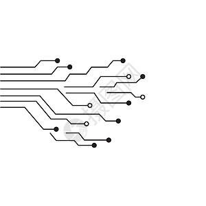 免费电子小报模板电路标志模板 vecto商业网络科学电子徽标插图线条蓝色技术公司插画