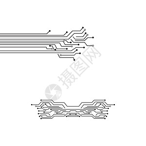 电路标志模板 vecto蓝色技术网络一体化插图商业电子徽标创造力线条背景图片