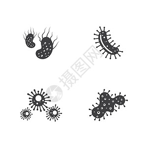 孢子生物素材一套细菌矢量图图标模板微生物病毒性病菌孢子感染疾病细胞生物生物学病原插画