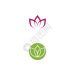 莲花标志模板矢量符号瑜伽温泉植物标识叶子背景图片