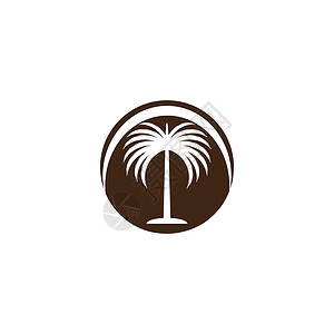 日期树波标志模板矢量符号海滩植物黑色白色热带水果旅行棕榈叶子食物背景图片