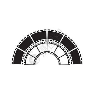 抽象电影图标矢量图解设计模板相机运动卷轴公司商业标识插图工作室黑色照片背景图片