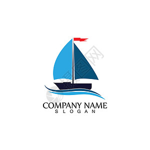帆船俱乐部帆船运动速度游艇旅行运输导航蓝色品牌插图海洋插画