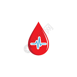 血液标志矢量图解模板帮助援助水滴生活红色液体医疗白色背景图片