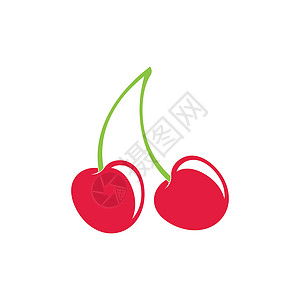 樱桃徽标矢量图标它制作图案红色网络食物标识白色叶子甜点背景图片