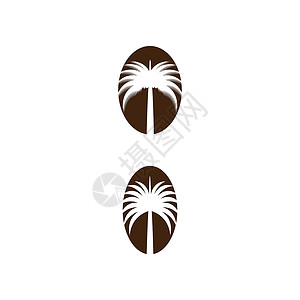 枣树 Logo 模板矢量符号食物棕榈植物海滩叶子热带水果旅行黑色白色背景图片