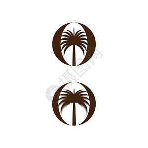枣树标志模板 vecto植物棕榈水果叶子黑色热带食物白色旅行海滩背景图片