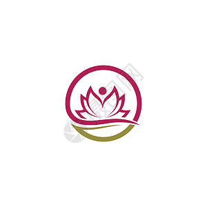 美容矢量莲花设计日志插图标识女士商业沙龙治疗瑜伽冥想叶子植物背景图片