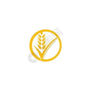 粮食logo小麦 Logo 模板矢量符号农业面包谷物种子收成农场标识耳朵粮食生长插画
