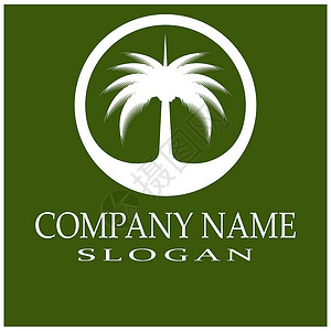 枣树 Logo 模板矢量符号旅行水果棕榈黑色热带白色植物叶子食物海滩背景图片