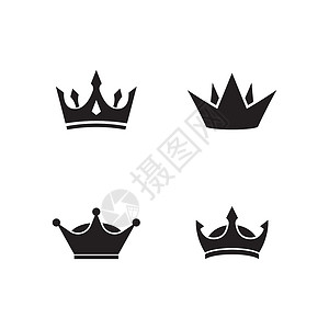 黑色皇冠它制作图案的皇冠标志模板集风格皇家插图标识装饰品库存黑色女王纹章白色插画