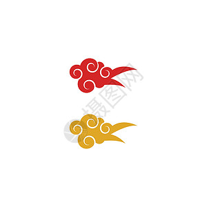 中国云 Logo 模板矢量符号墙纸艺术装饰品天空多云卡通片红色背景图片